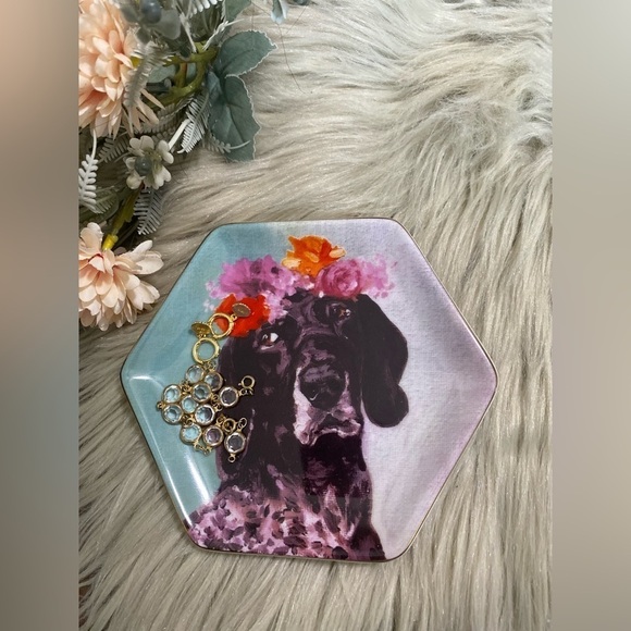 Anthropologie Accessories - Green box Art + Culture  Dogs Trinket Dish  Art By Lisa Fiver